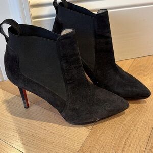 Christian Louboutin Black Suede Heeled Boots